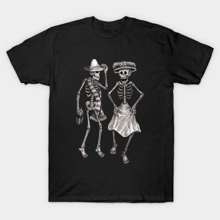 Couple dancing skull day of the dead. T-Shirt